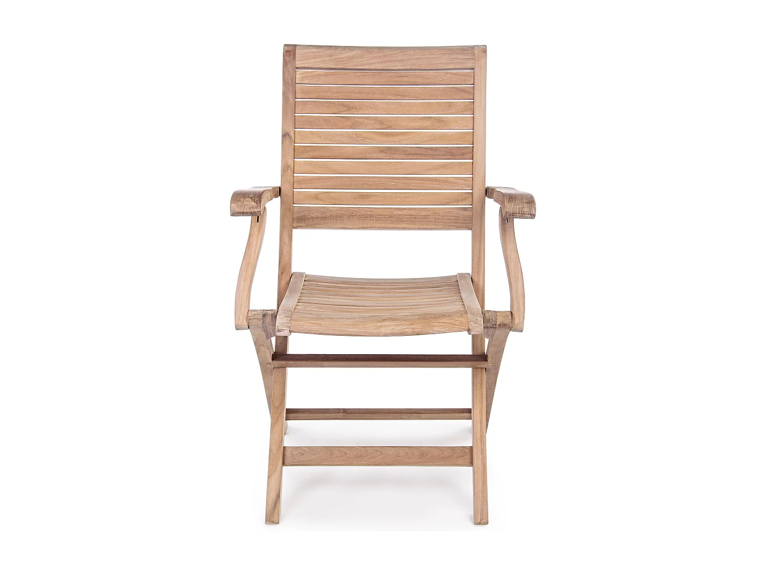 Fauteuil de jardin pliant bois teck naturel Marina - Lot de 2