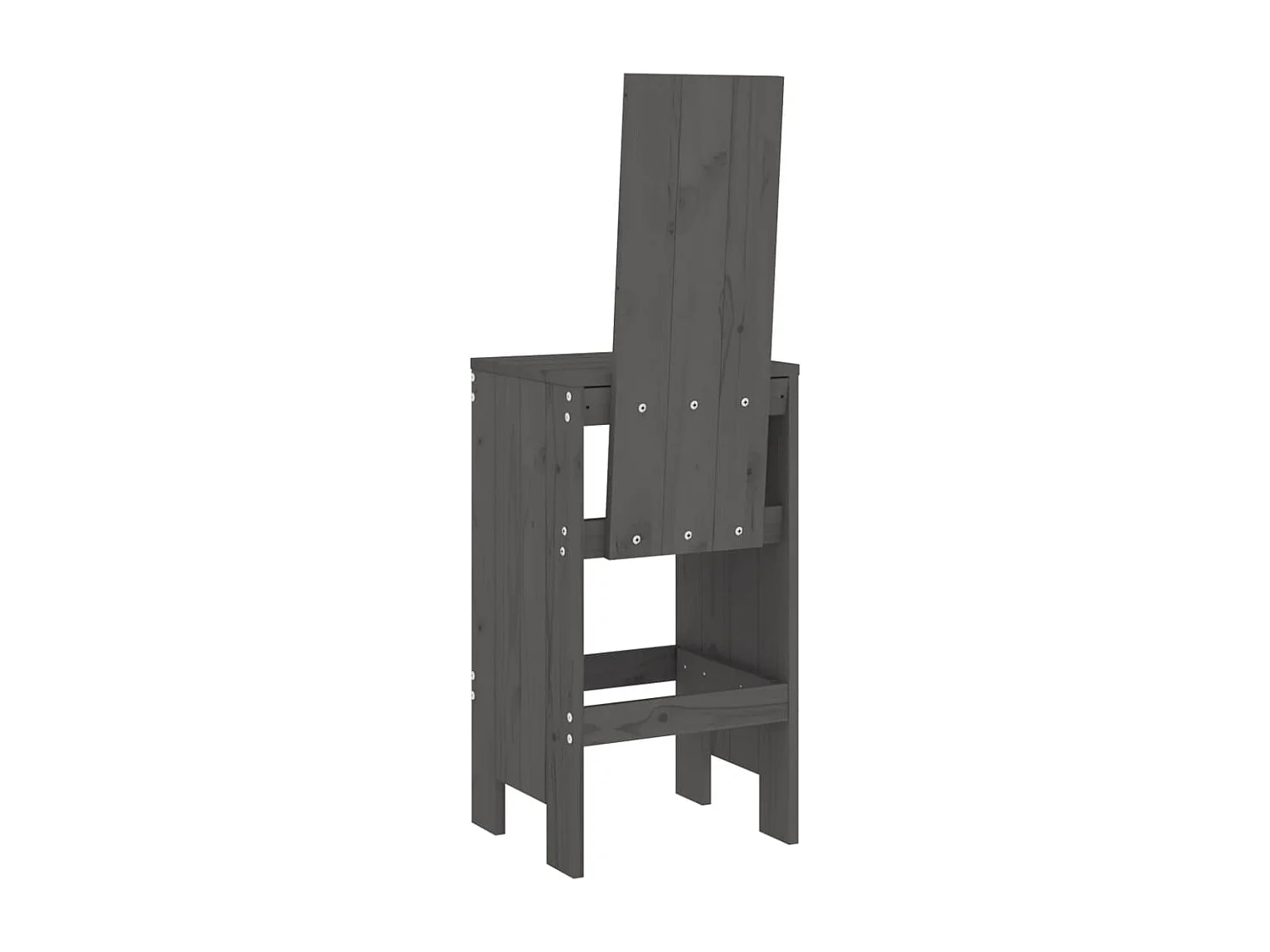 Tabourets de bar 2 pcs gris 40x42x120 bois massif de pin