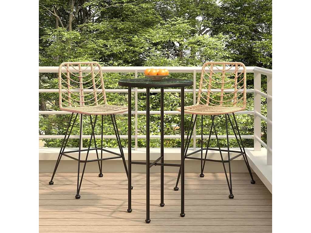 Tabourets de bar 2 pcs 45x56x103,5 Résine tressée et acier