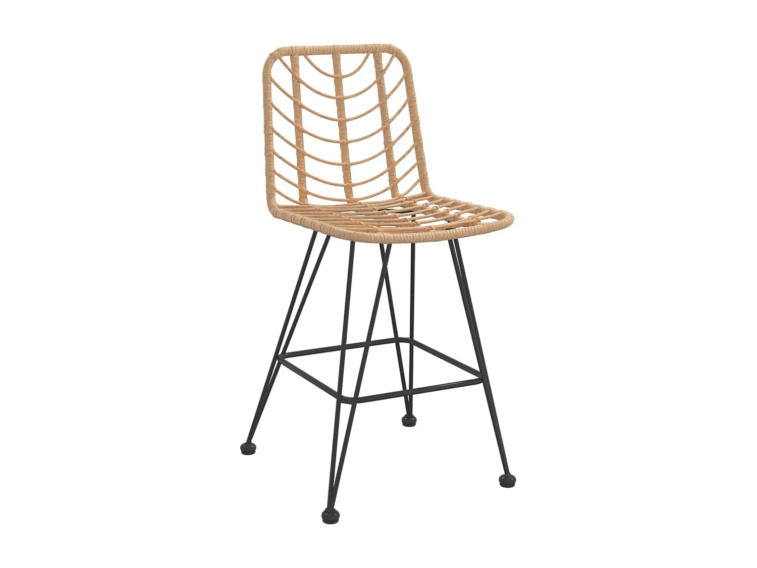 Tabourets de bar 2 pcs 45x56x103,5 Résine tressée et acier