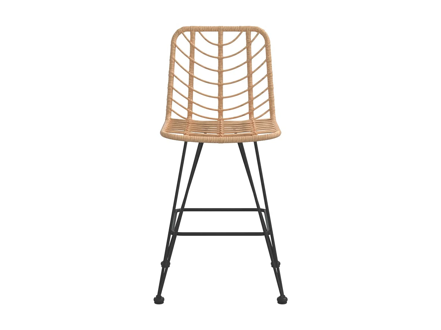 Tabourets de bar 2 pcs 45x56x103,5 Résine tressée et acier