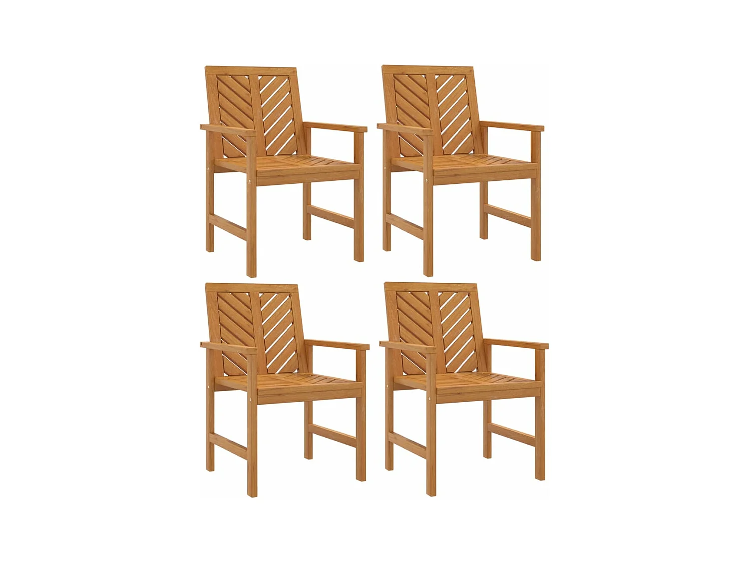 Chaises à manger de jardin lot de 4 bois massif d'acacia