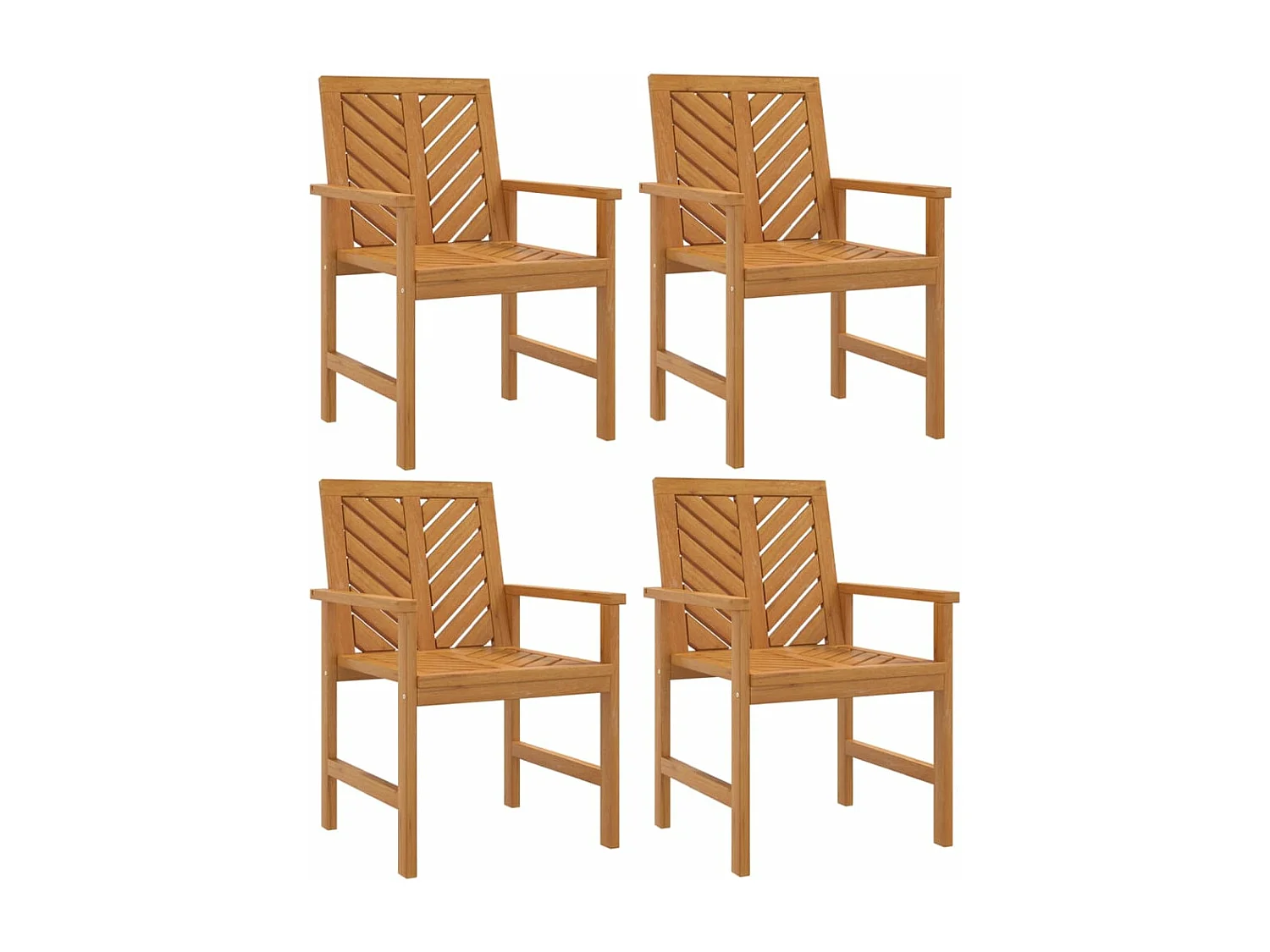 Chaises à manger de jardin lot de 4 bois massif d'acacia