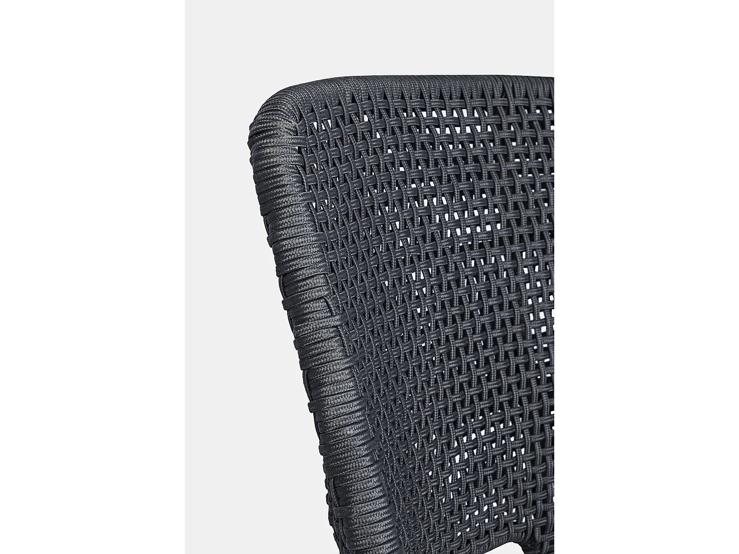 Fauteuil de jardin en tressage gris et pieds en bois de teck Peria - Lot de 2