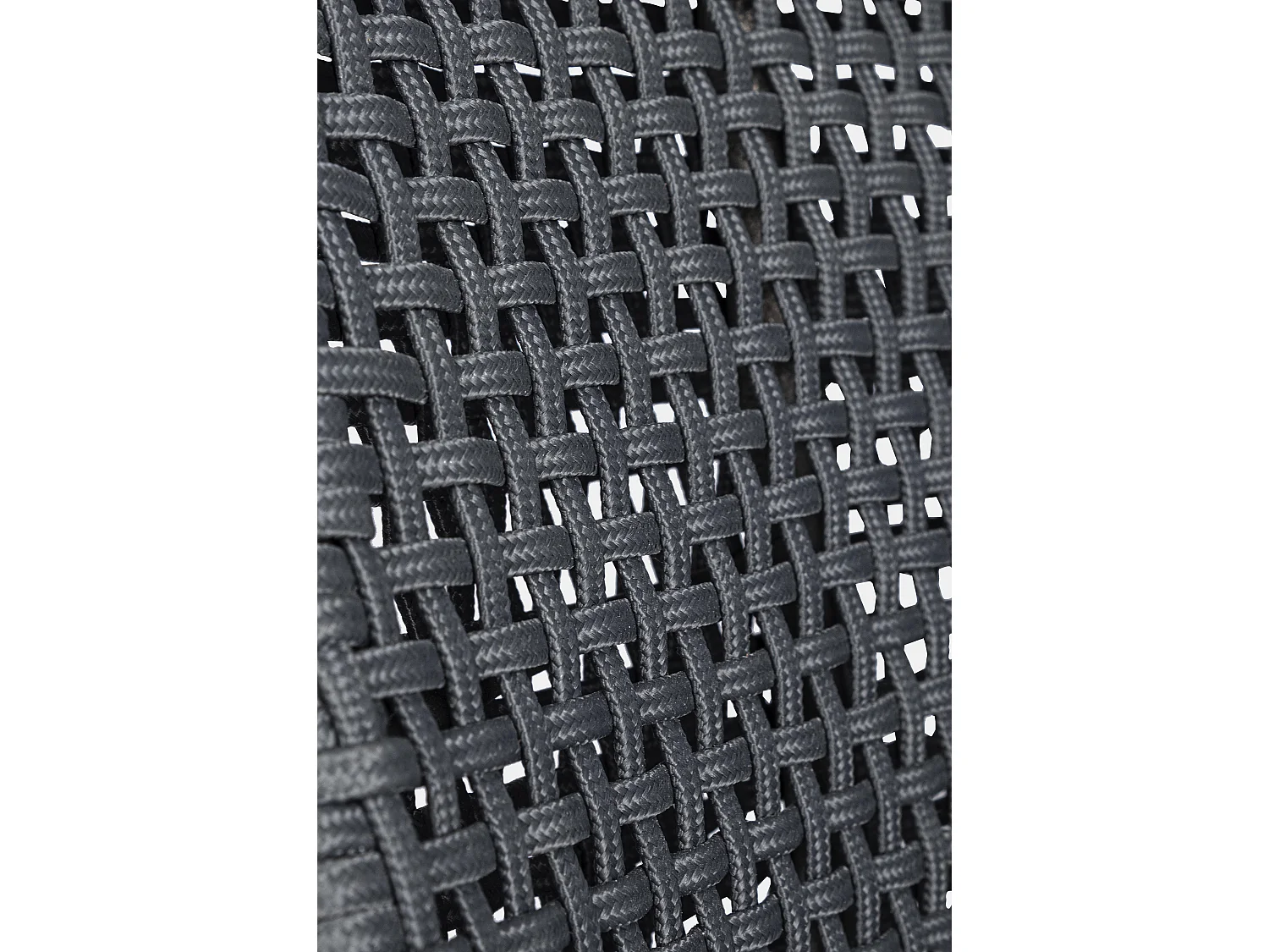 Fauteuil de jardin en tressage gris et pieds en bois de teck Peria - Lot de 2