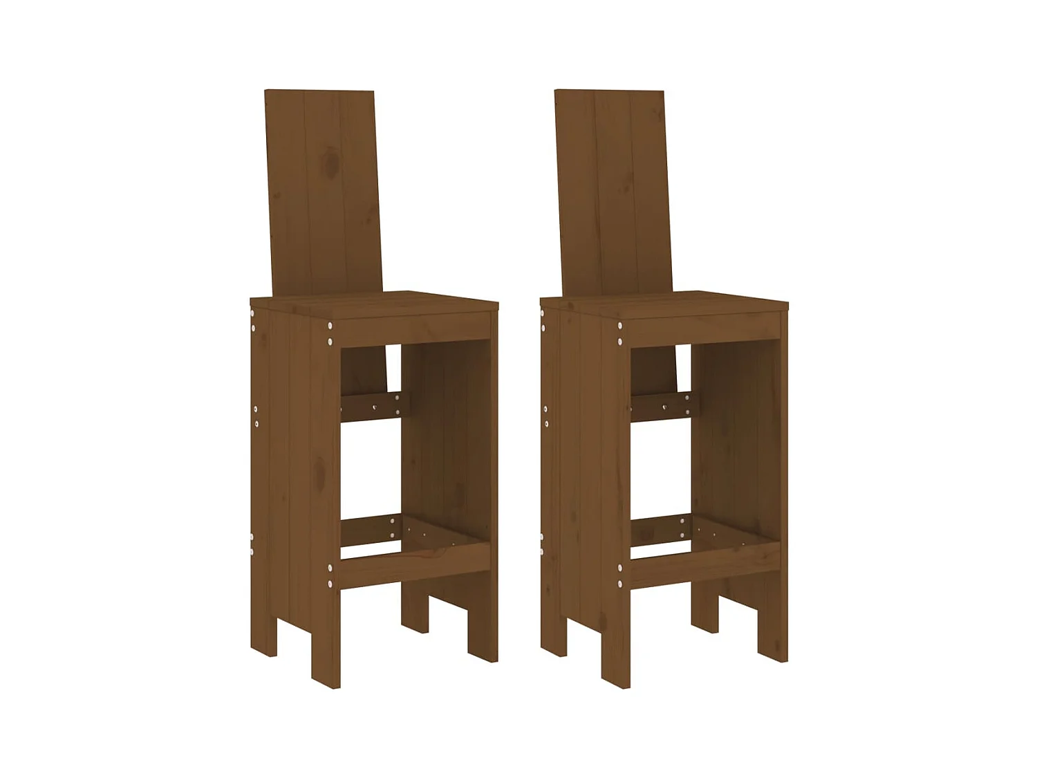 Tabourets 2 pcs marron miel 40x42x120 bois massif de pin