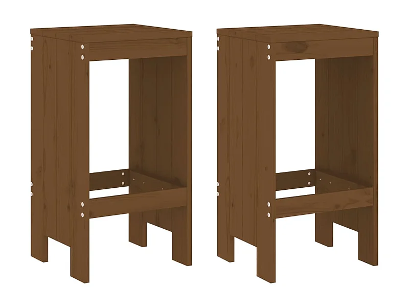 Tabourets 2 pcs marron miel 40x36x75 bois massif de pin