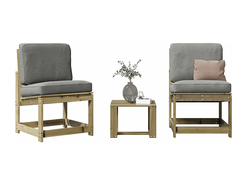 Salon de jardin 3 pcs bois de pin imprégné