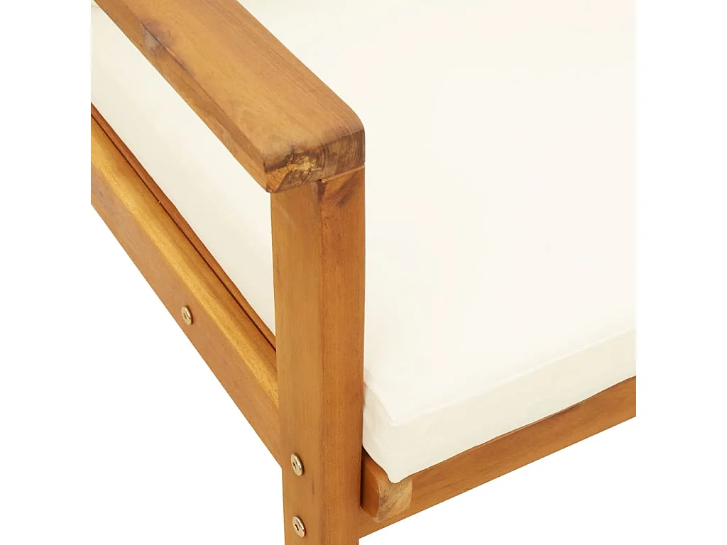 Fauteuil de jardin lot de 2 avec coussin bois massif d'acacia