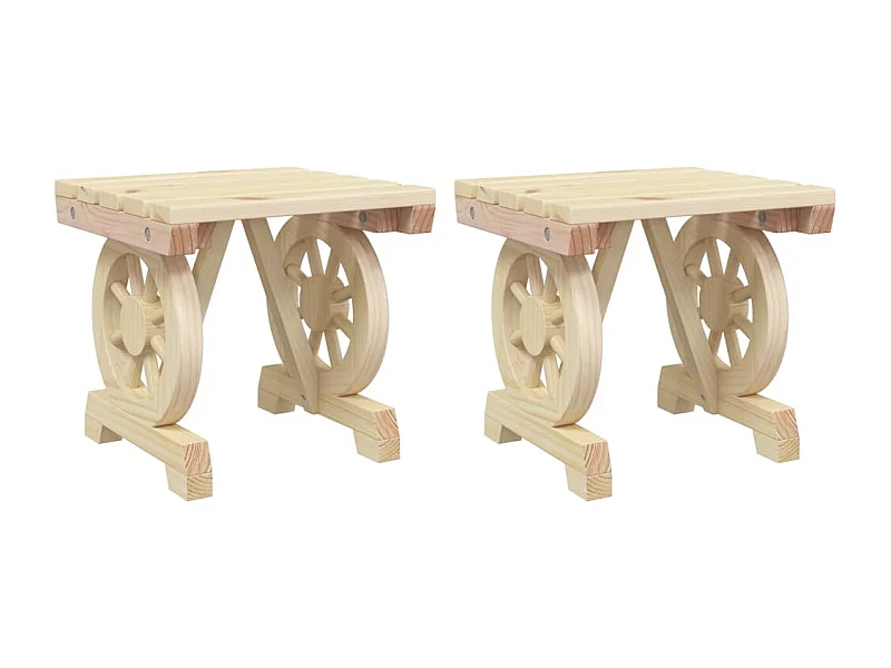 Repose-pieds de jardin 2 pcs bois de sapin massif