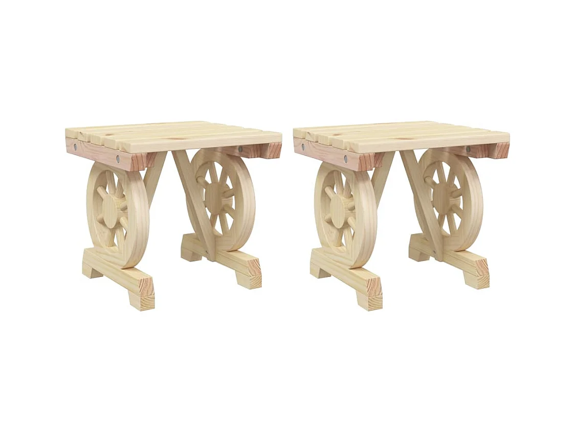 Repose-pieds de jardin 2 pcs bois de sapin massif