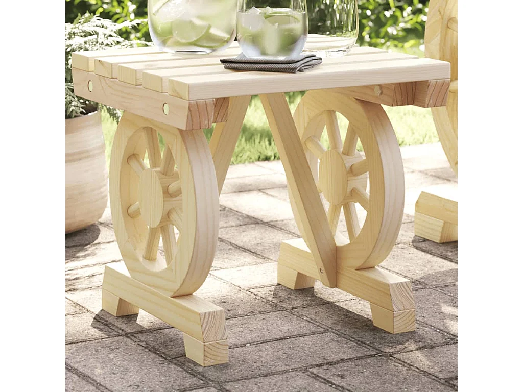 Repose-pied de jardin 40x36,5x38,5 bois massif sapin