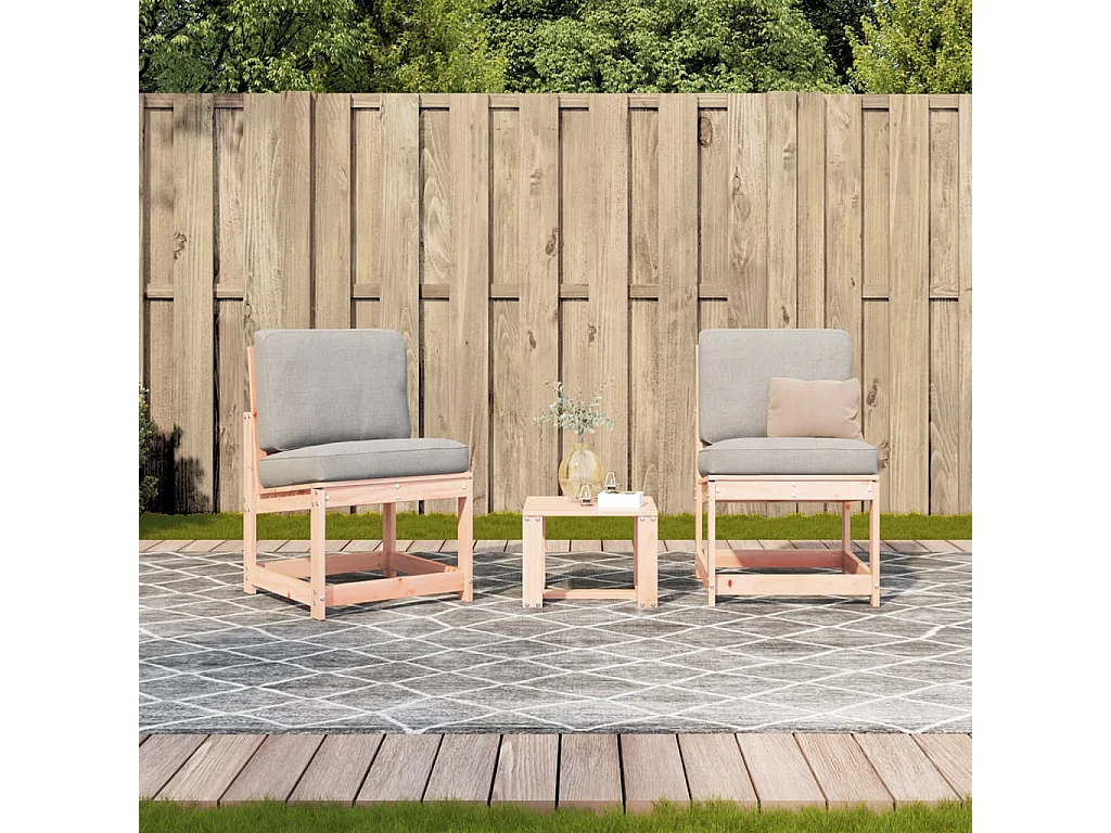 Salon de jardin 3 pcs bois massif douglas