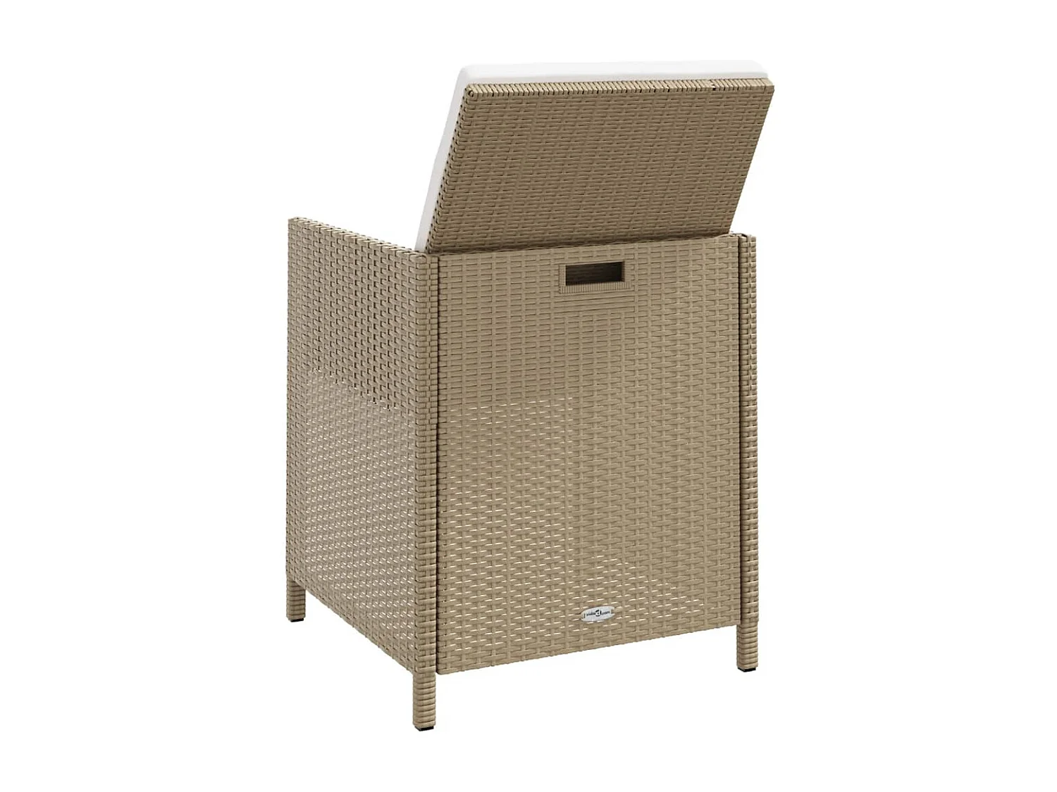 Chaises à manger de jardin avec coussins 4 pcs beige poly rotin