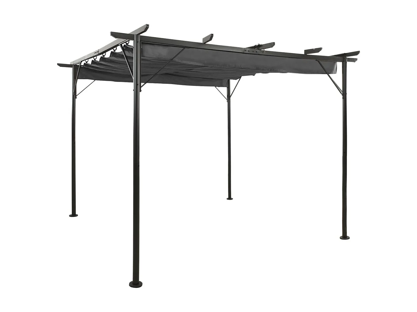 Pergola avec toit rétractable Anthracite 3x3 m Acier 180 g-m²