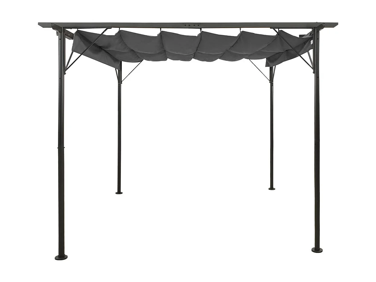 Pergola avec toit rétractable Anthracite 3x3 m Acier 180 g-m²
