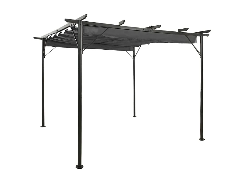 Pergola avec toit rétractable Anthracite 3x3 m Acier 180 g-m²