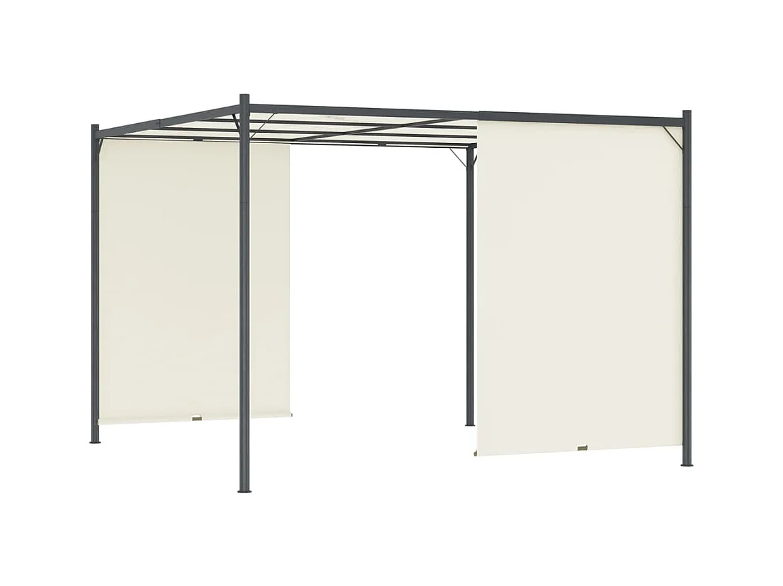 Pergola avec toit réglable Crème Blanc 3x3 m Acier