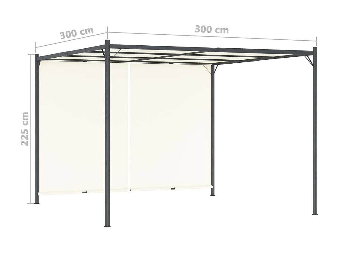 Pergola avec toit réglable Crème Blanc 3x3 m Acier