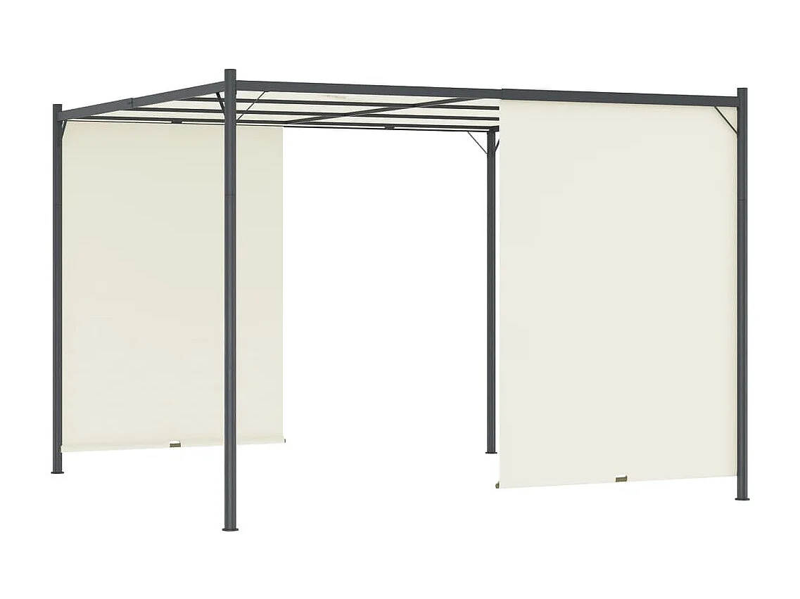 Pergola avec toit réglable Crème Blanc 3x3 m Acier