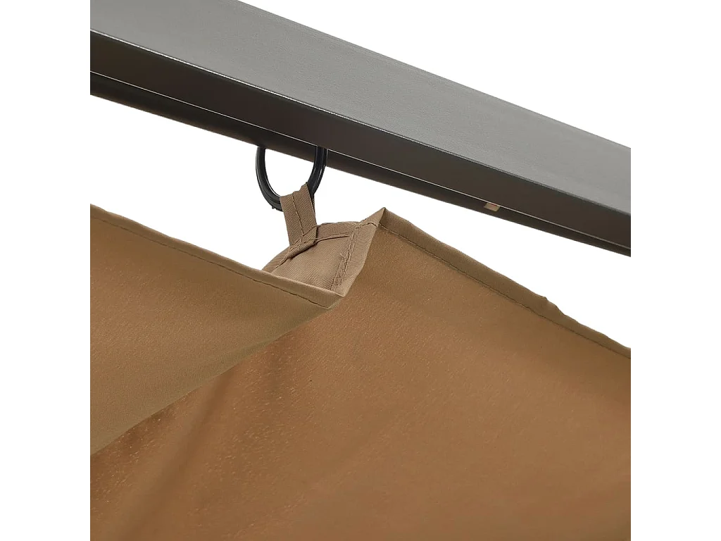 Pergola avec toit rétractable Taupe 3x3 m Acier 180 g-m²