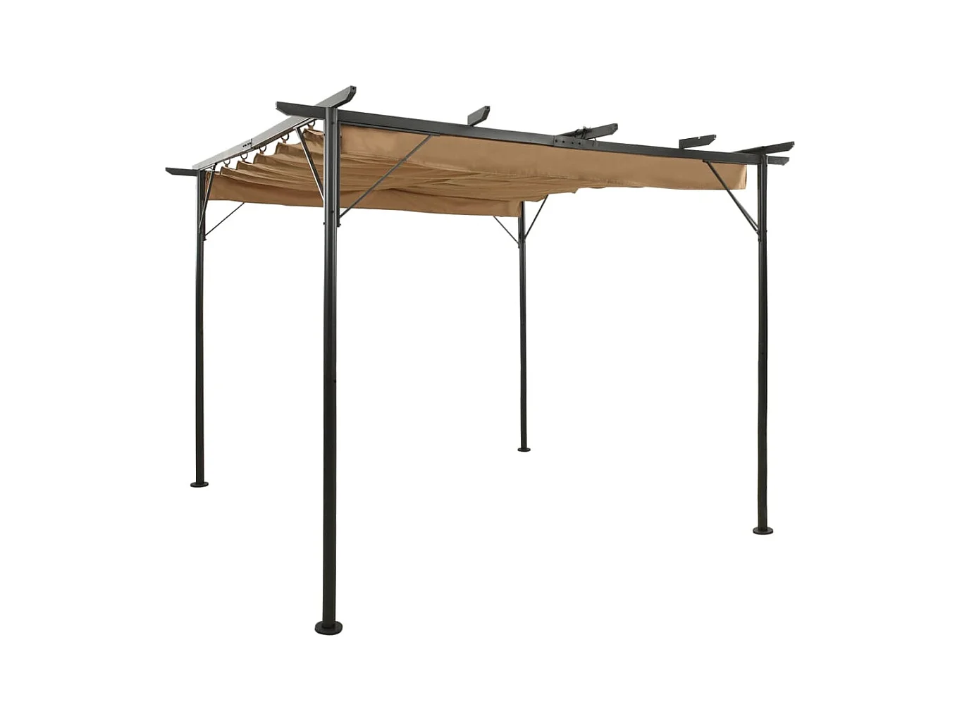 Pergola avec toit rétractable Taupe 3x3 m Acier 180 g-m²