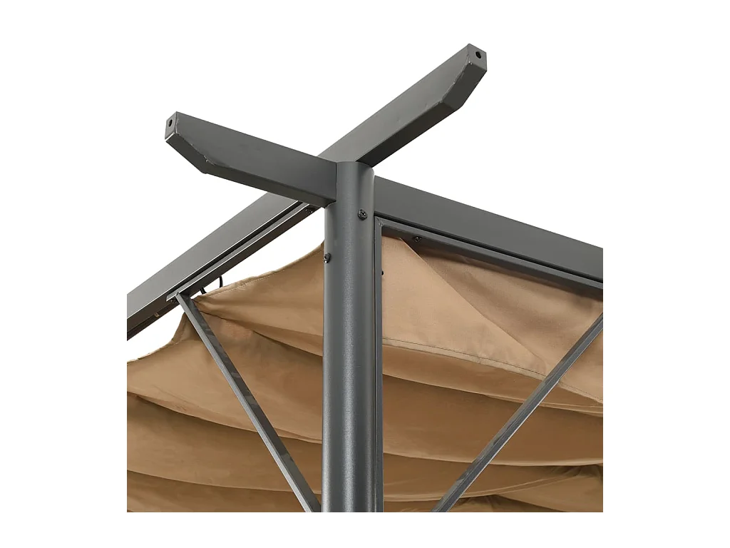 Pergola avec toit rétractable Taupe 3x3 m Acier 180 g-m²