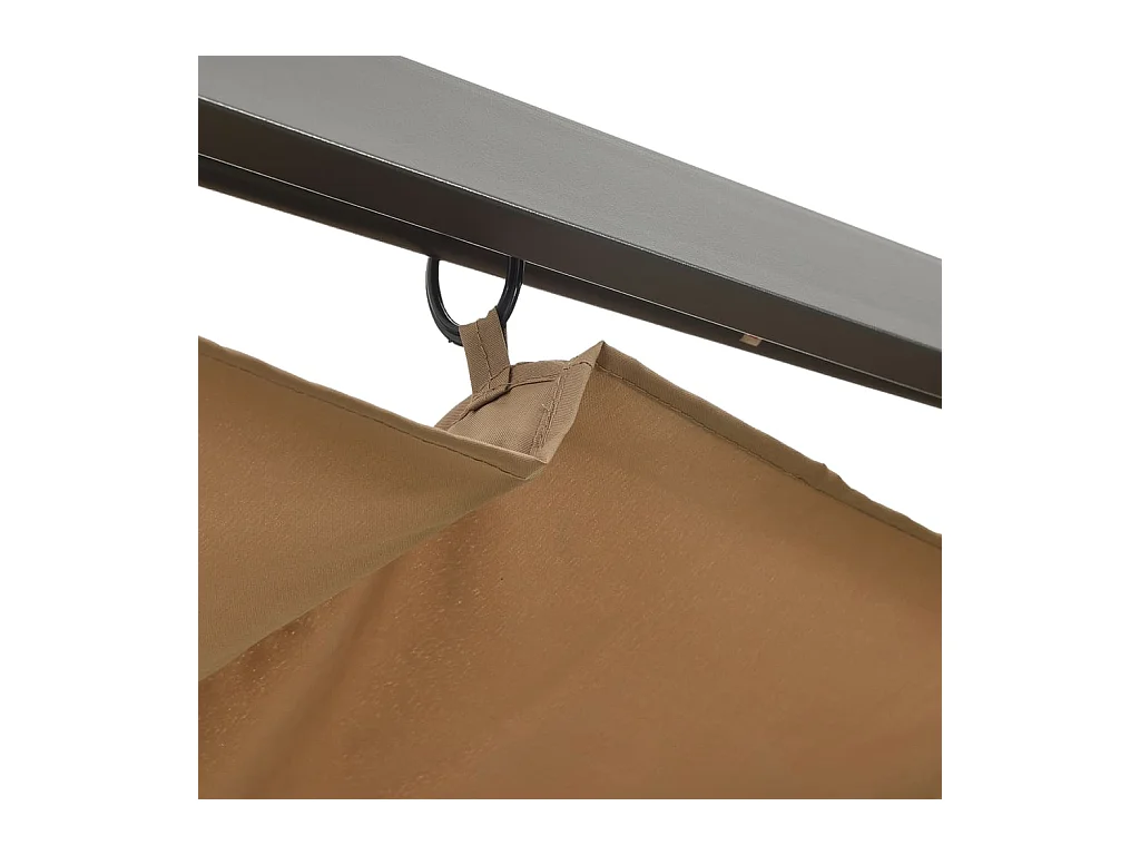 Pergola avec toit rétractable Taupe 3x3 m Acier 180 g-m²
