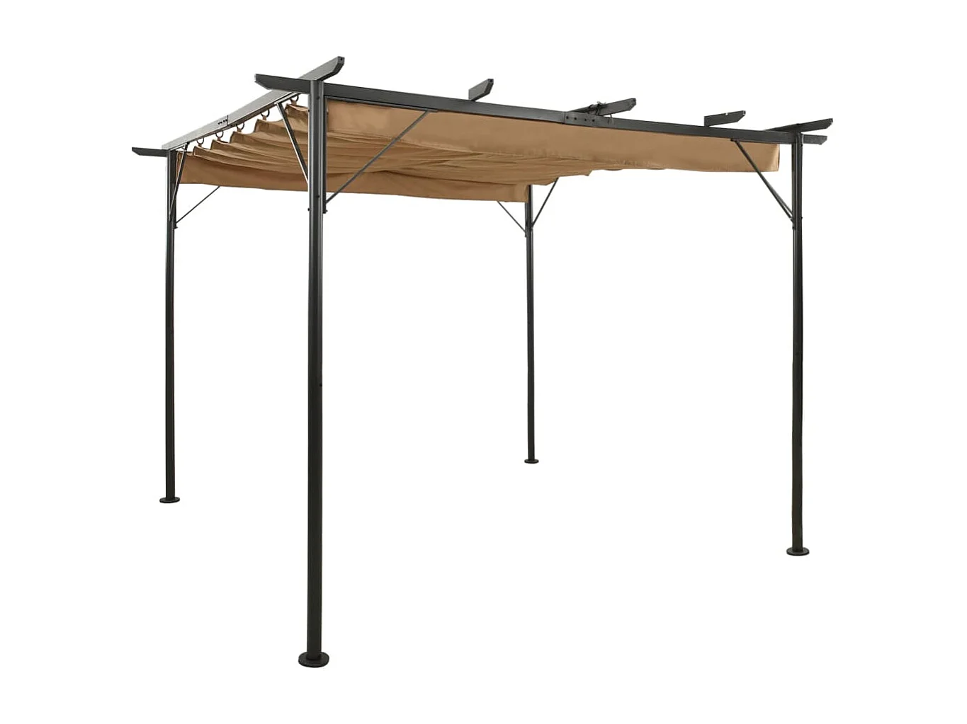 Pergola avec toit rétractable Taupe 3x3 m Acier 180 g-m²