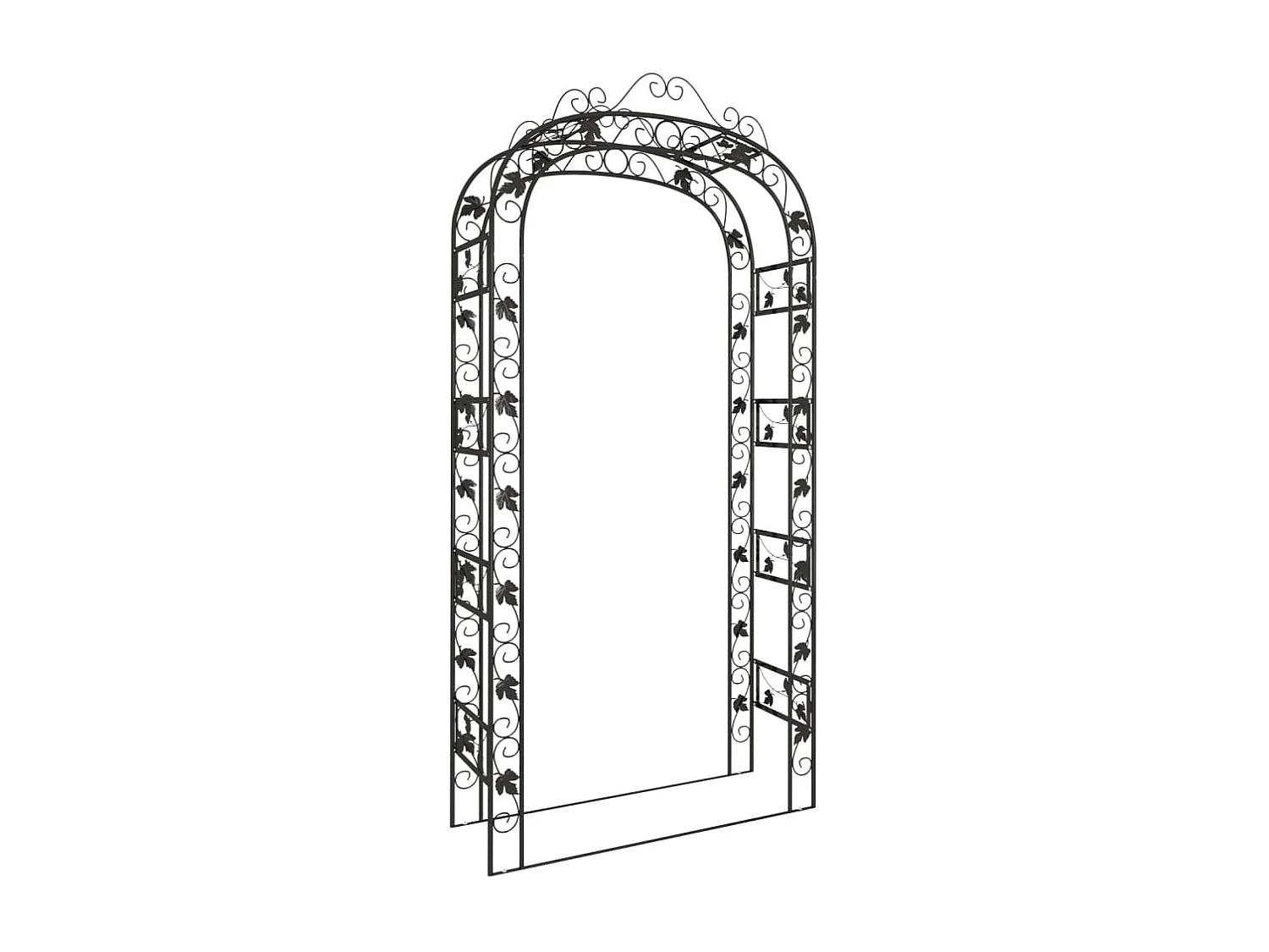 Arche de jardin Noir 116x45x240 Acier