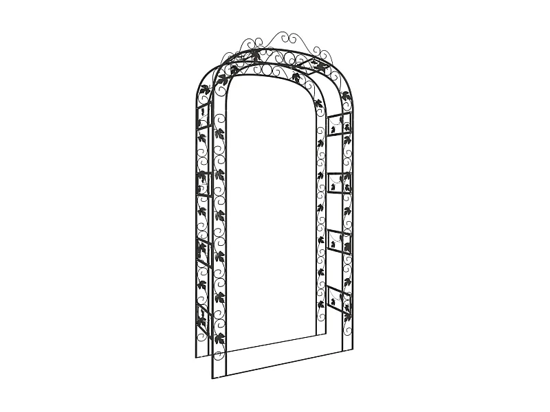 Arche de jardin Noir 116x45x240 Acier