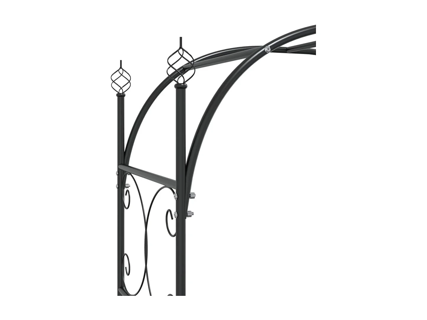 Arche de jardin avec portail noir 108x45x235 acier