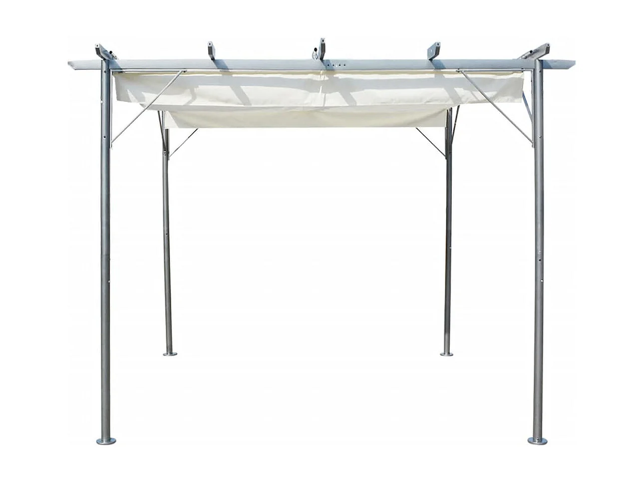 Pergola avec toit rétractable Blanc crème 3 x 3 m Acier