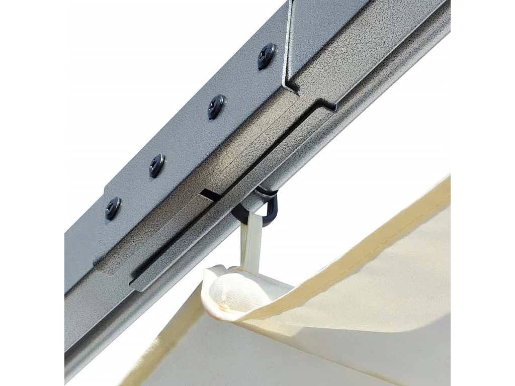 Pergola avec toit rétractable Blanc crème 3 x 3 m Acier