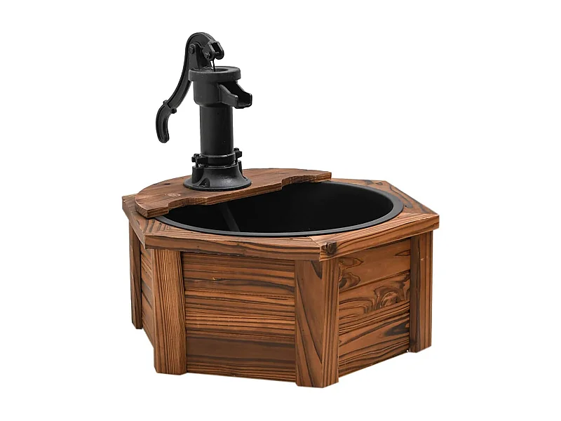 Fontaine à eau avec pompe 57x57x53 Bois de sapin massif