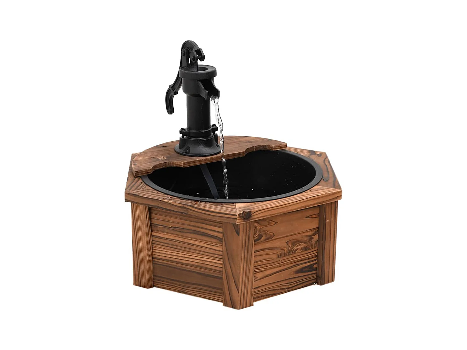 Fontaine à eau avec pompe 57x57x53 Bois de sapin massif