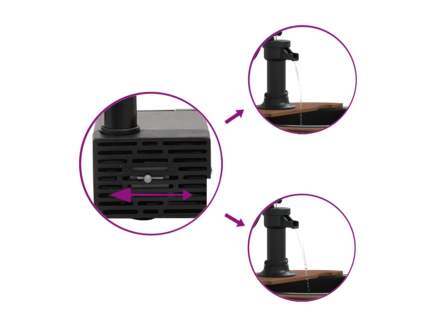 Fontaine à eau avec pompe 57x57x53 Bois de sapin massif