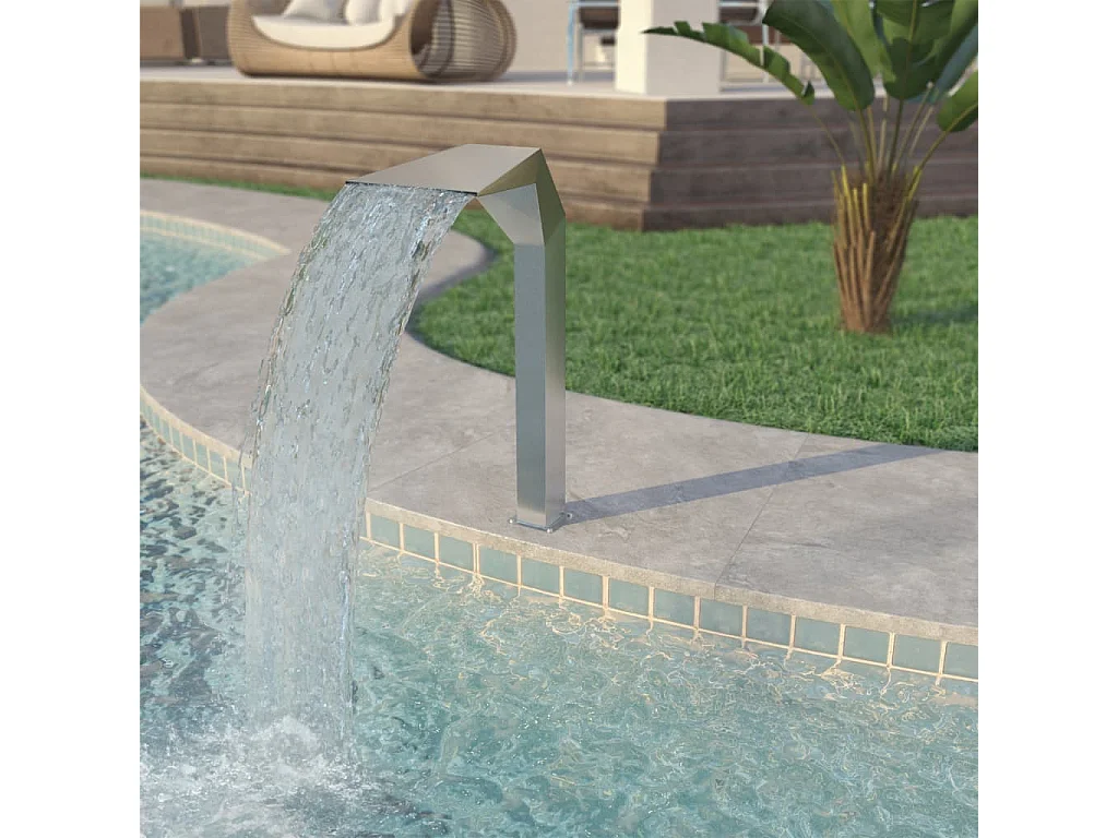 Fontaine d'étang Acier inoxydable 50 x 30x90 Argenté