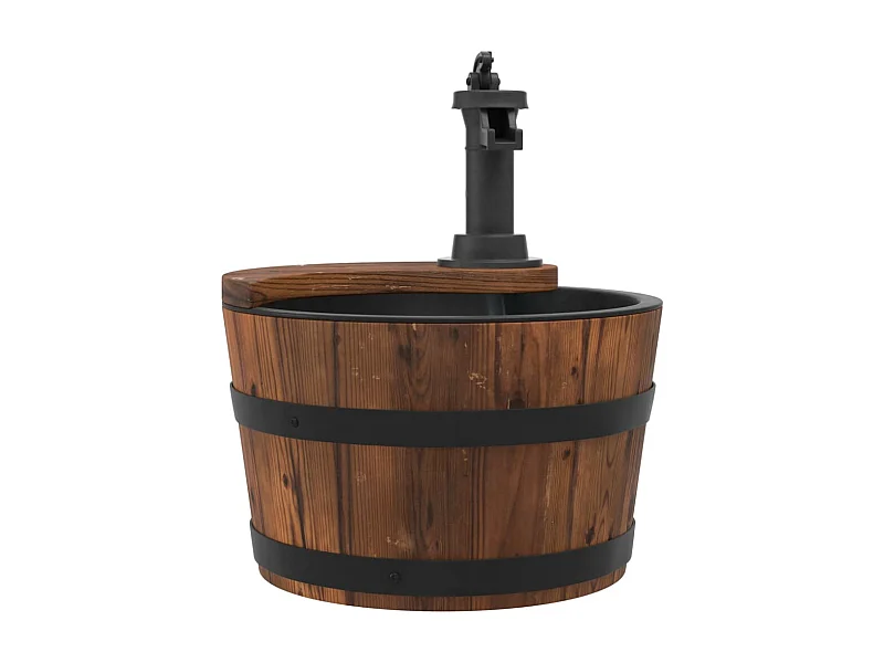 vidaXL Fuente de agua con bomba madera maciza de abeto 28x28x34,5 cm Marrón