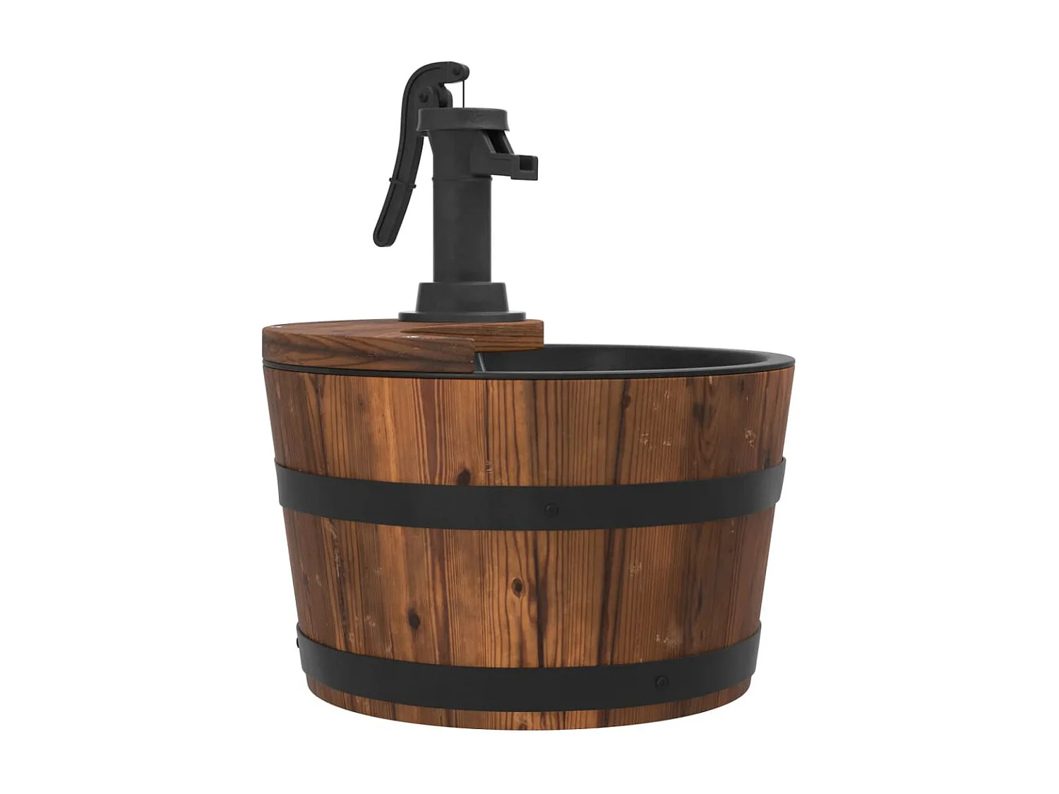 vidaXL Fuente de agua con bomba madera maciza de abeto 28x28x34,5 cm Marrón