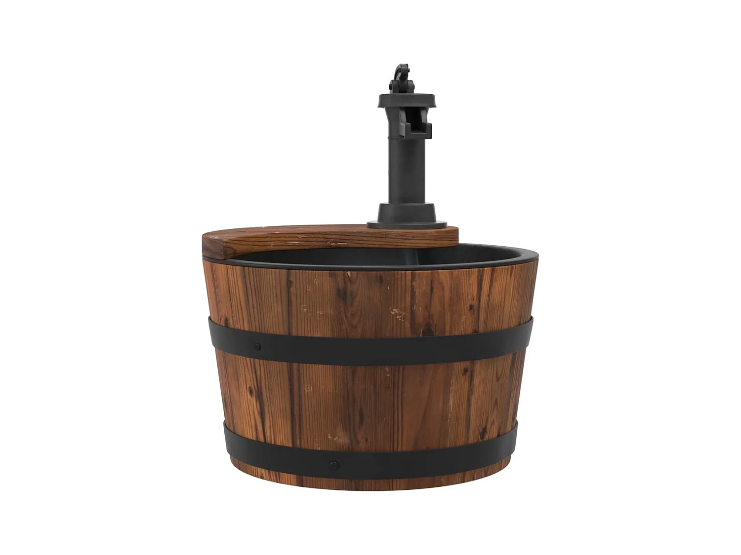 Waterfontein met pomp 28x28x34,5 cm massief vurenhout