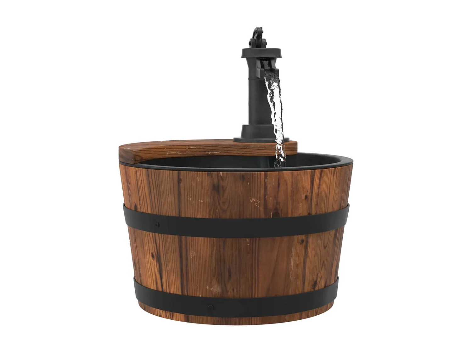 Waterfontein met pomp 28x28x34,5 cm massief vurenhout