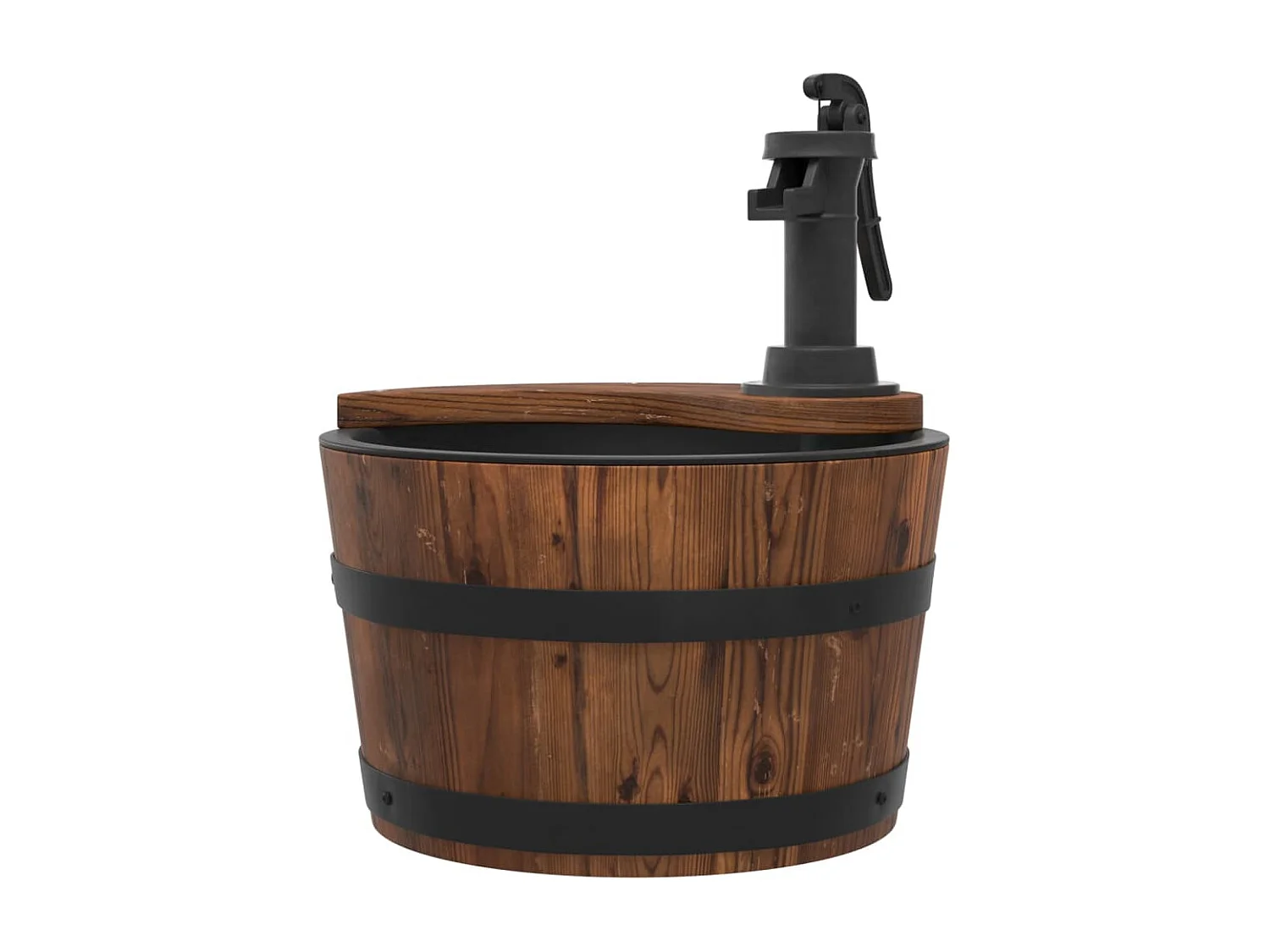 Waterfontein met pomp 28x28x34,5 cm massief vurenhout