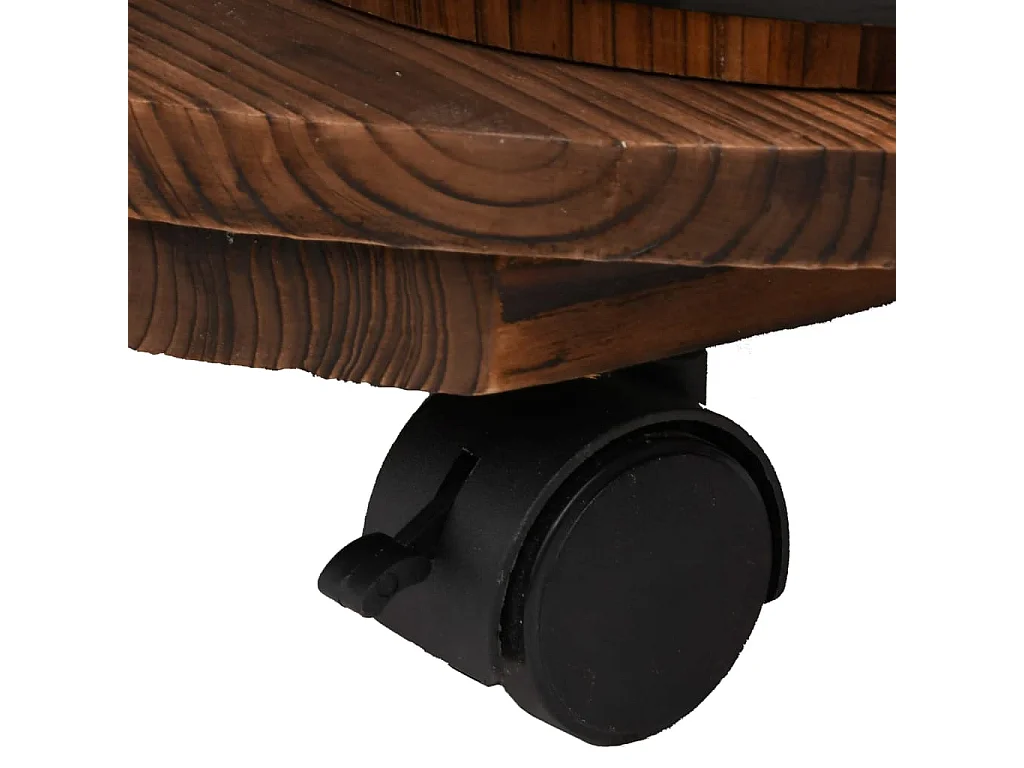 vidaXL Fuente de agua con bomba y ruedas madera de abeto 55x55x80 cm Marrón