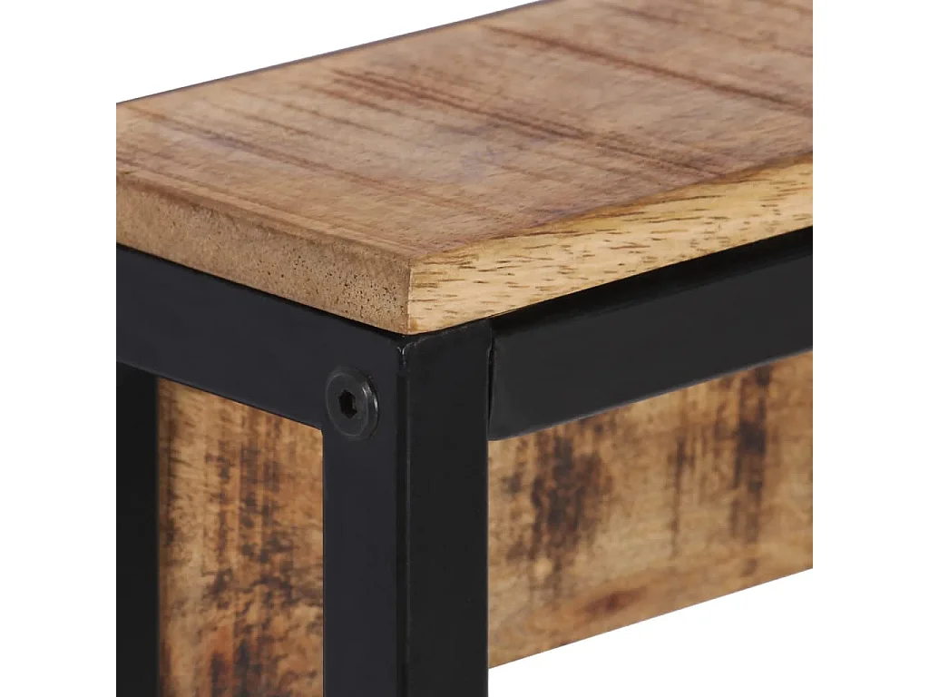 Porte-manteau 87x10x27 bois de manguier massif brut