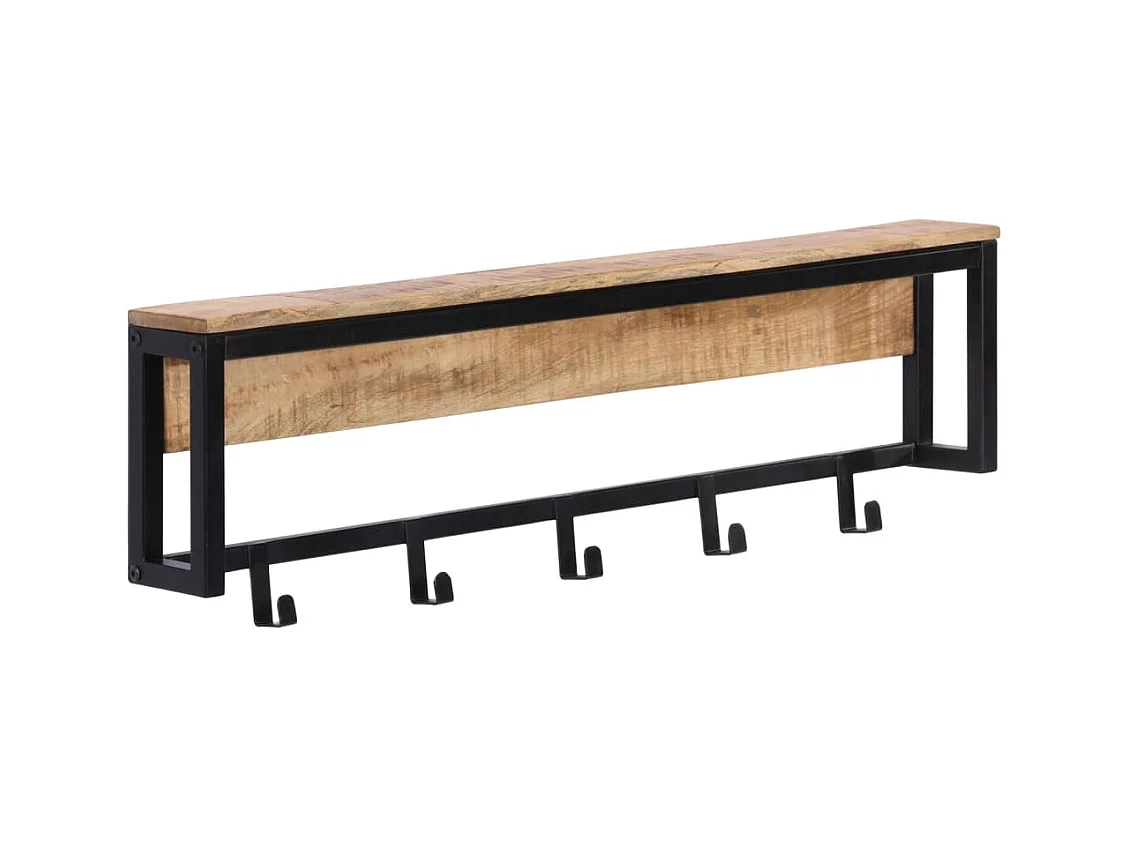 Porte-manteau 87x10x27 bois de manguier massif brut