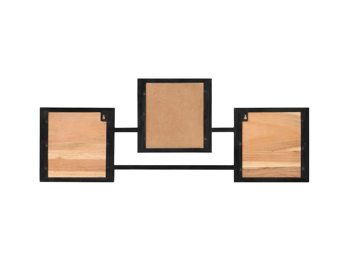 Porte-manteau mural 90x1x35 bois massif d'acacia et fer