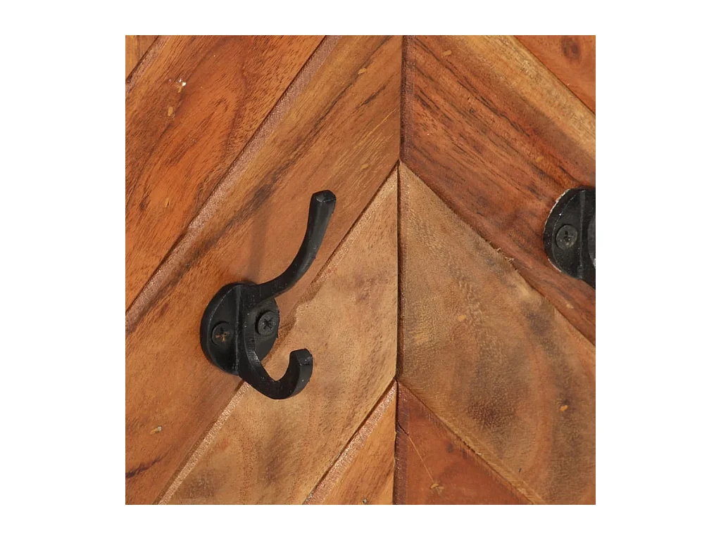 Porte-manteau mural 90x1x35 bois massif d'acacia et fer