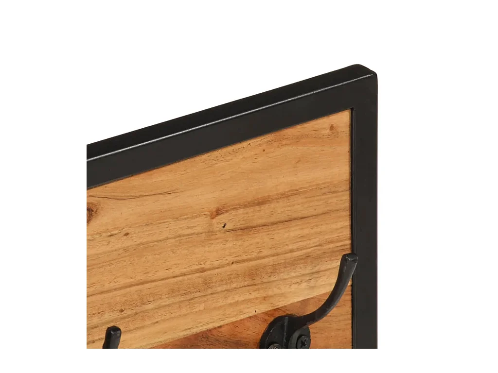 Porte-manteau mural 90x1x35 bois massif d'acacia et fer