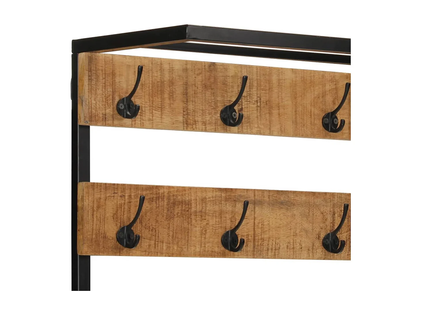 Porte-manteau et rangement des chaussures bois de manguier fer